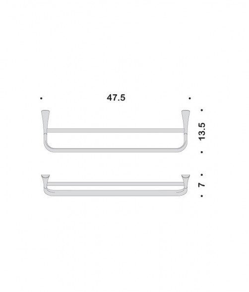 Полотенцедержатель COLOMBO DESIGN LAND B2888 широкий двойной