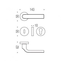 Дверная ручка Colombo META KG11R хром матовый