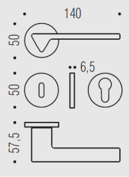 Дверная ручка Colombo AMA MF11RSB графит