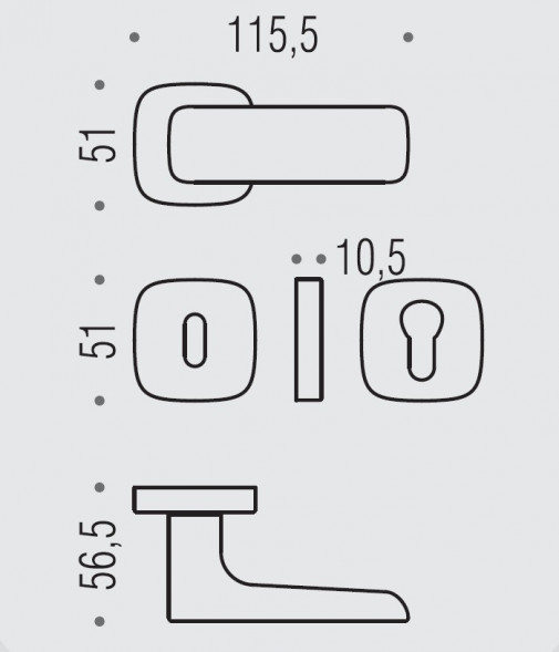 Дверная ручка Colombo Design SPIDER MR15R.CR хром в комплекте с накладками под ключ для межкомнатных дверей