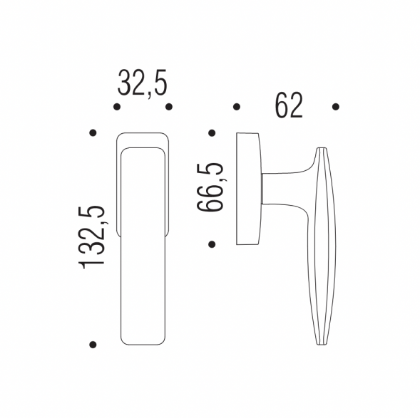 Colombo BOLD PT12 DK/SM-CM ручка для окна - матовый хром / 1 шт.