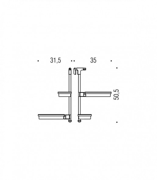 Полочка корзинка COLOMBO DESIGN ANGOLARI B9710 двойная