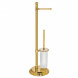 Стойка COLOMBO DESIGN HERMITAGE B3318.GOLD напольная с держателем туалетной бумаги и ершиком