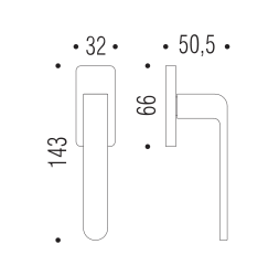Colombo FEDRA AC12 DK/SM-CM ручка для окна - матовый хром / 1шт.