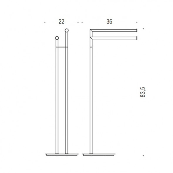 Стойка COLOMBO DESIGN MINI B4038 с полотенцедержателем двойным цвет хром
