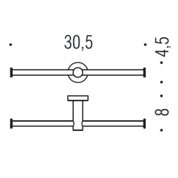 Держатель туалетной бумаги COLOMBO DESIGN PLUS W4990.BM двойной без крышки