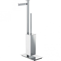 Стойка COLOMBO DESIGN UNITS B9107.S напольная с держателем туалетной бумаги и ершиком
