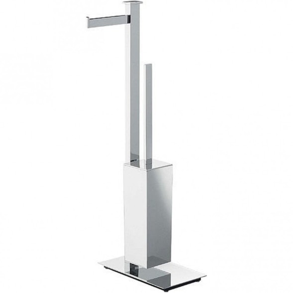 Стойка COLOMBO DESIGN UNITS B9107.S напольная с держателем туалетной бумаги и ершиком
