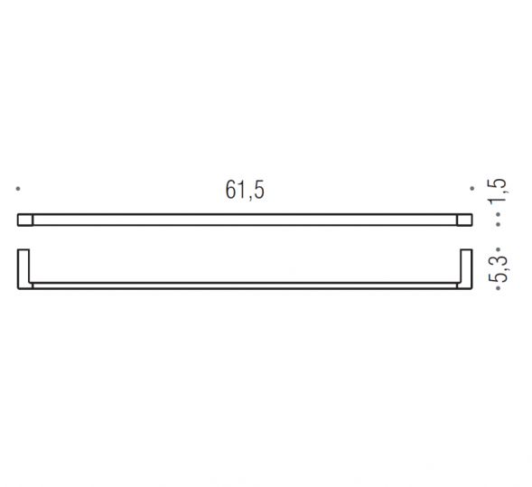 Полотенцедержатель COLOMBO DESIGN MINI Q B5011.GM широкий цвет графит матовый