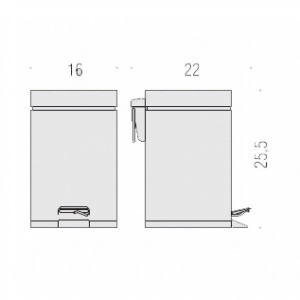 Ведро COLOMBO DESIGN COMPLEMENTI B9210 напольное с крышкой с педалью 3 л