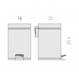 Ведро COLOMBO DESIGN COMPLEMENTI B9210.NM напольное с крышкой с педалью 3 л