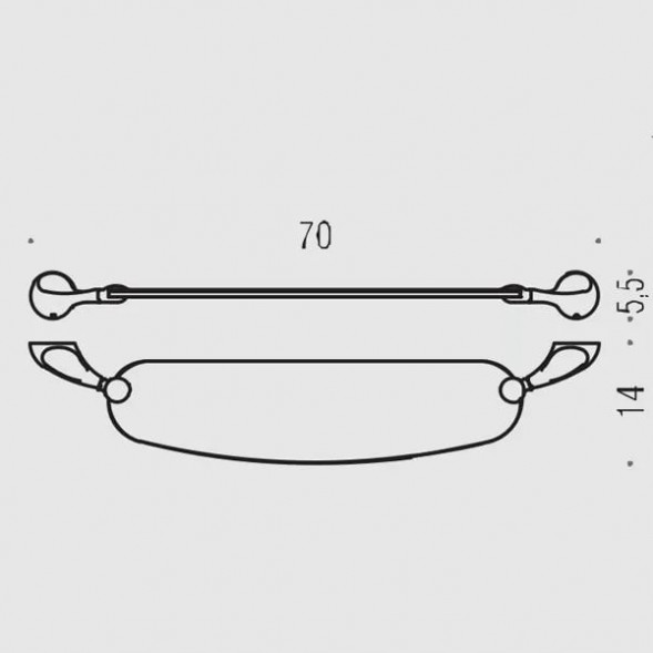 Полочка COLOMBO DESIGN MELO B1216 стеклянная